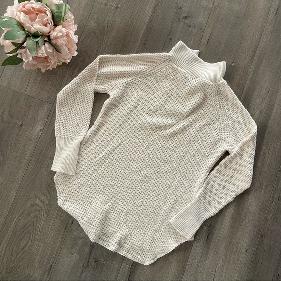 Nordstrom RDI Cream Knit Quarter Zip Pullover - Picture 3 of 5